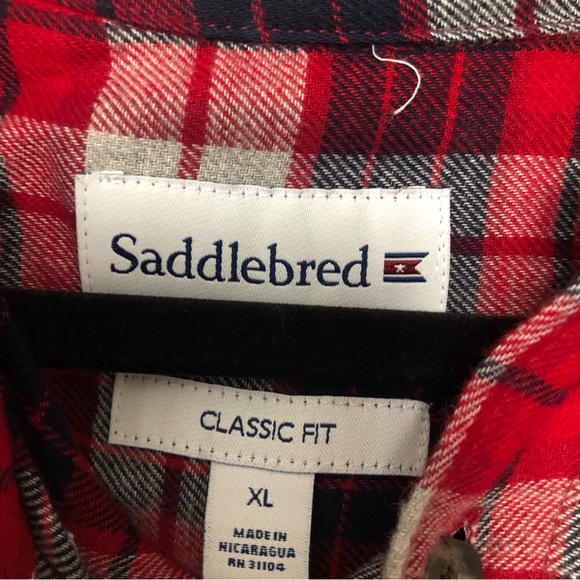NWT Men’s red/blue plaid flannel - Picture 6 of 7